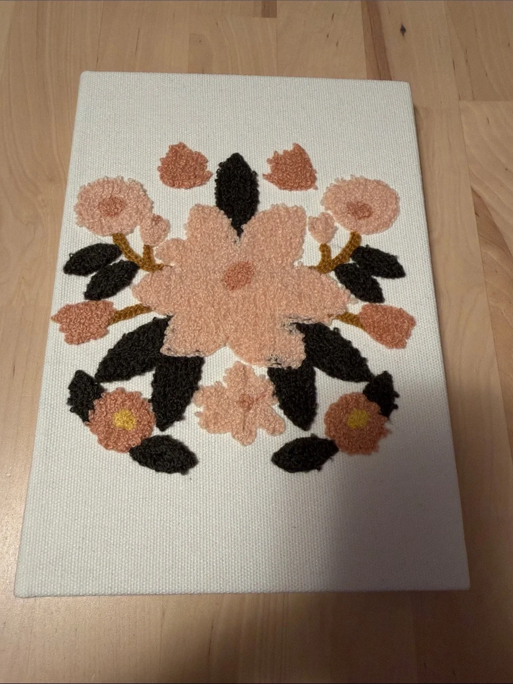 Handcrafted Peach Floral Textile Notebook